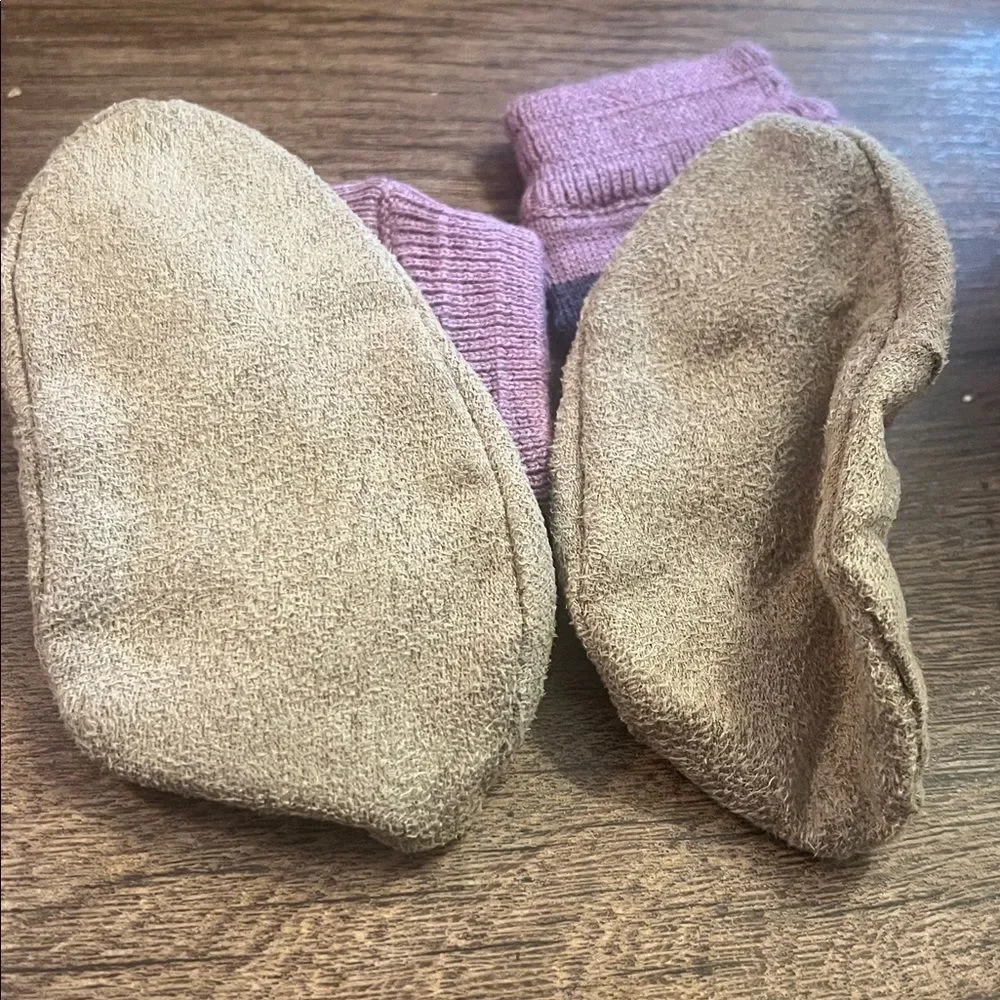 Egg by Susan Lazar Cozy Striped Pink and Purple Kids Hat and Booties Set